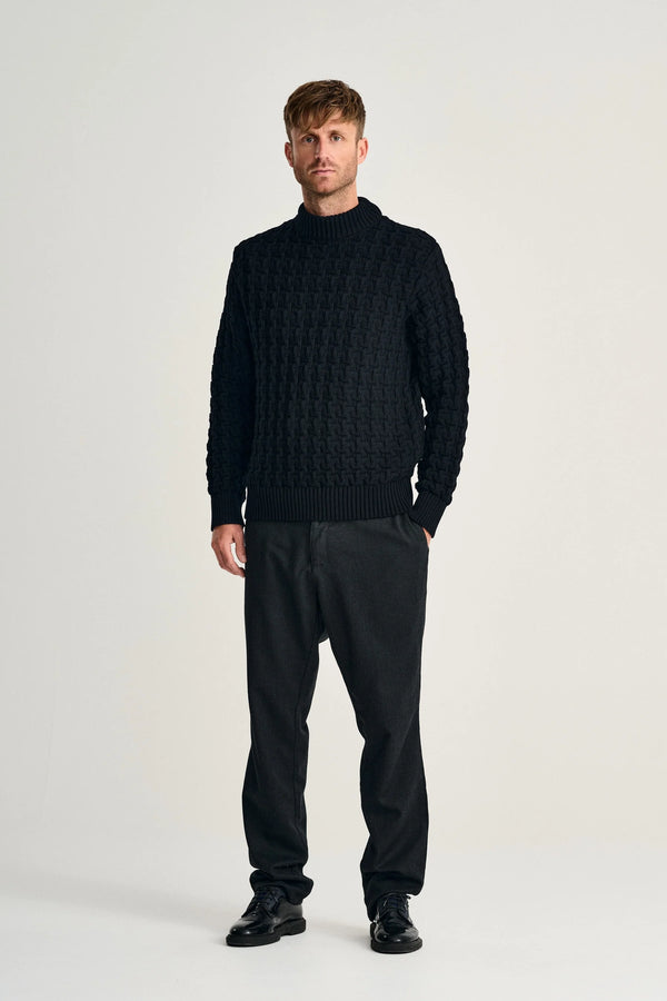 s.n.s. Herning STARK-III Sweater | Høj Hals Navy Blue II