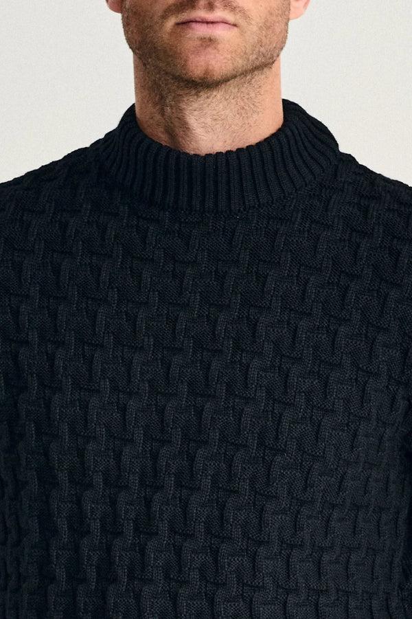 s.n.s. Herning STARK-III Sweater | Høj Hals Navy Blue II