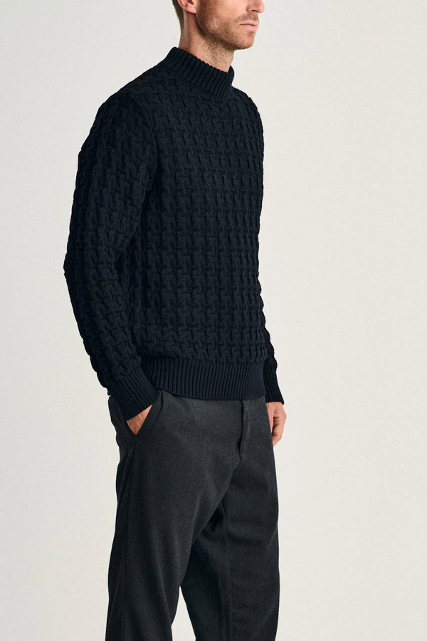 s.n.s. Herning STARK-III Sweater | Høj Hals Navy Blue II