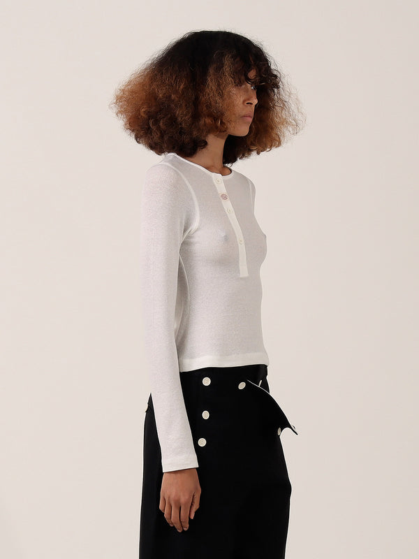 S.s. Daley AKER SHEER WOOL HENLEY — ECRU