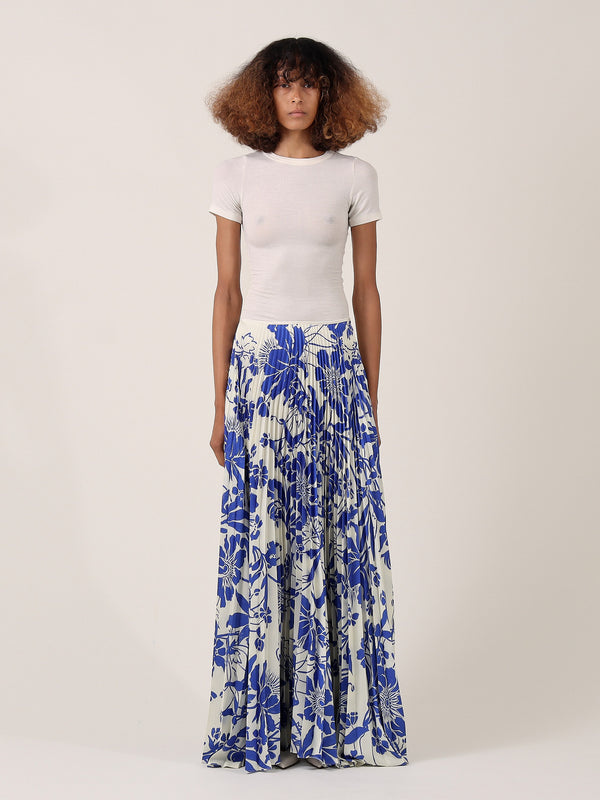 S.s. Daley ANNA PLEATED SKIRT - BLUE FLORAL