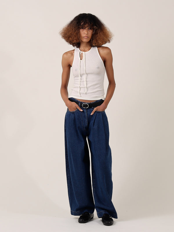 s.s. daley COCHRANE RACER-BACK VEST — ECRU