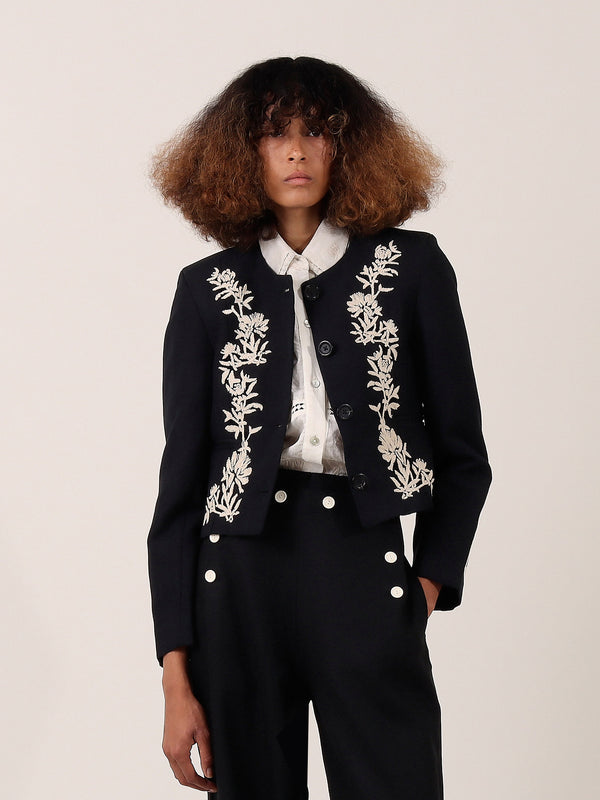 s.s. daley CORDELIA CROPPED JACKET — BLACK