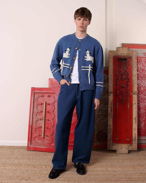 S.s. Daley CYRIL' LAMB MOTIF CARDIGAN - BLUE