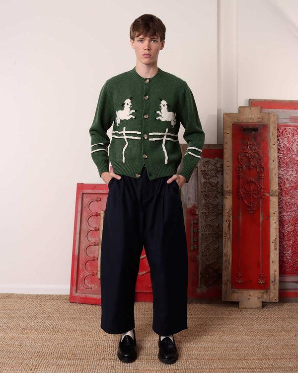 S.s. Daley CYRIL' LAMB MOTIF CARDIGAN - GREEN