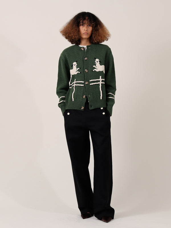 S.s. Daley CYRIL' LAMB MOTIF CARDIGAN - GREEN