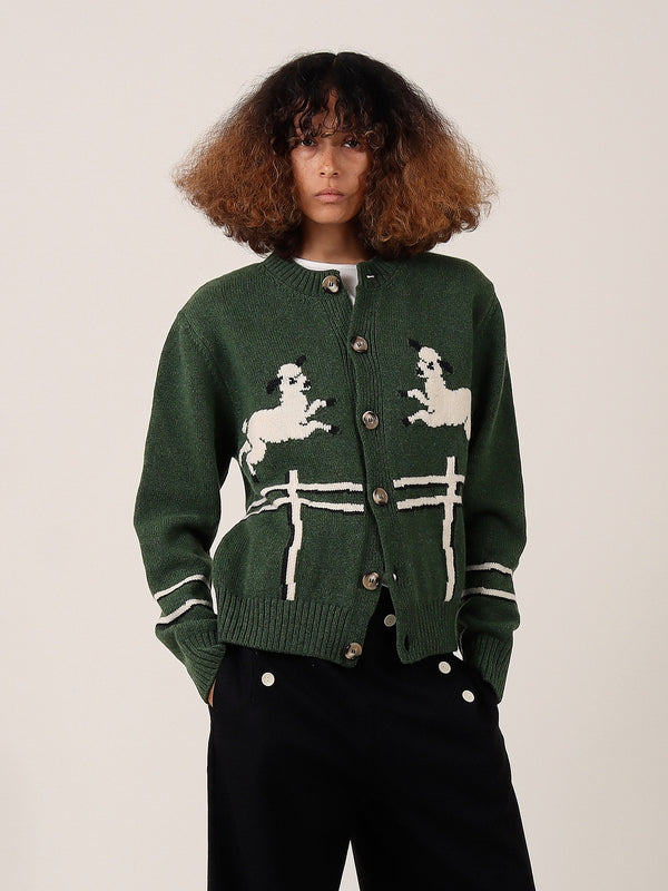 s.s. daley CYRIL' LAMB MOTIF CARDIGAN - GREEN