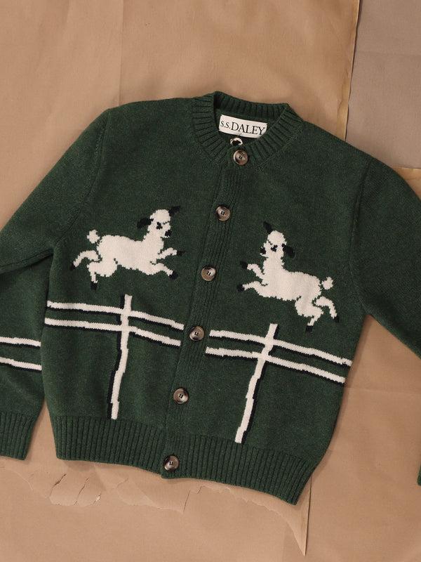 s.s. daley CYRIL' LAMB MOTIF CARDIGAN - GREEN