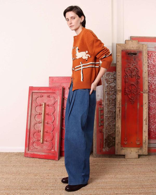 S.s. Daley 'CYRIL' LAMB MOTIF CARDIGAN - TAWNY