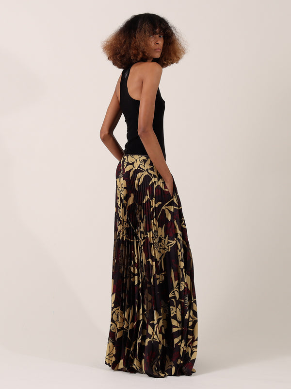 S.s. Daley EDITH PLEATED SKIRT — BROWN FLORAL
