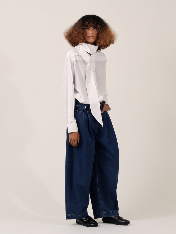 S.s. Daley ELSPETH SCARF SHIRT — WHITE