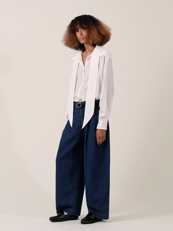 S.s. Daley ELSPETH SCARF SHIRT — WHITE