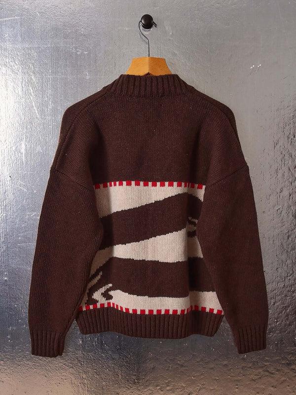 S.s. Daley HAROLD' V-NECK SWEATER - BROWN/ECRU