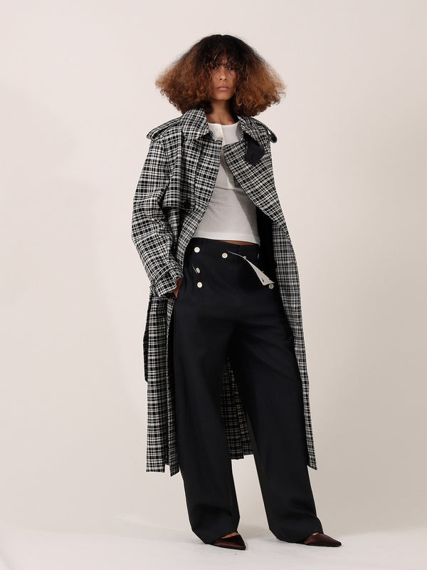 S.s. Daley HARRINGTON TRENCH COAT — BLACK CHECK