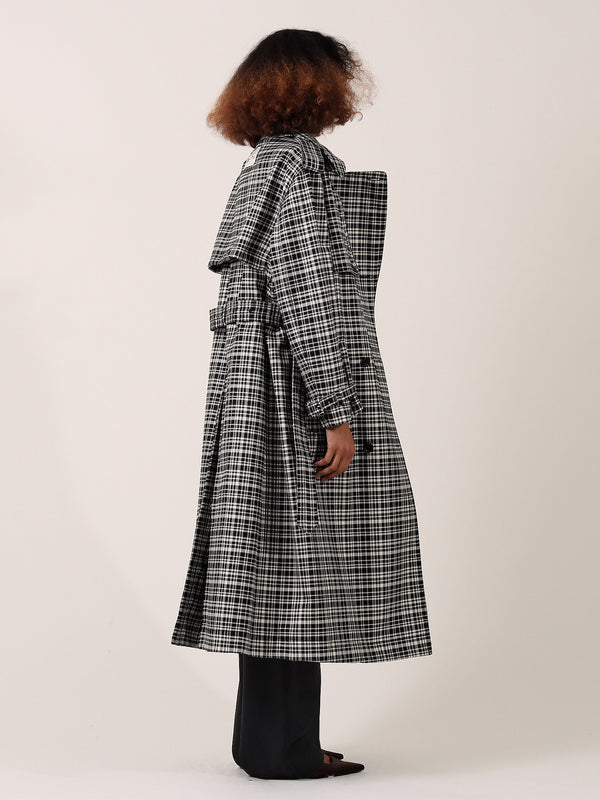 S.s. Daley HARRINGTON TRENCH COAT — BLACK CHECK