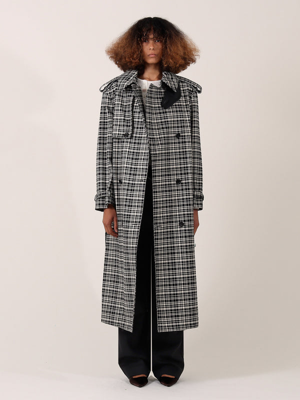 S.s. Daley HARRINGTON TRENCH COAT — BLACK CHECK
