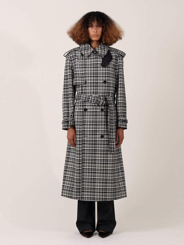 s.s. daley HARRINGTON TRENCH COAT — BLACK CHECK