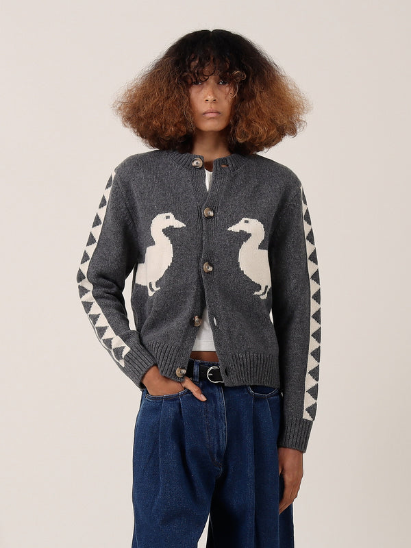 S.s. Daley JASPER DUCK CARDIGAN - DERBY GREY