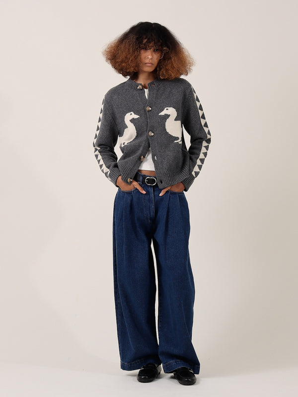 S.s. Daley JASPER DUCK CARDIGAN - DERBY GREY