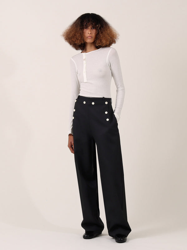 S.s. Daley MARINER BUTTONED TROUSERS — BLACK