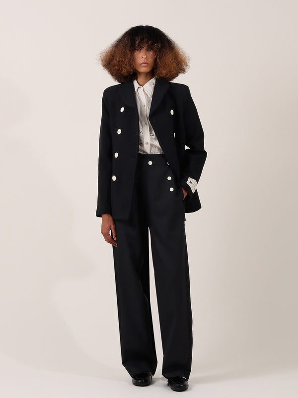 S.s. Daley MARINER BUTTONED TROUSERS — BLACK