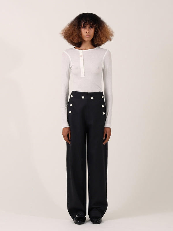 s.s. daley MARINER BUTTONED TROUSERS — BLACK