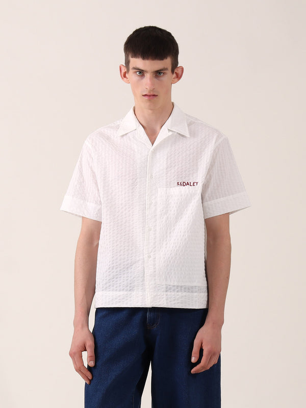 s.s. daley TURING SHIRT - WHITE STRIPED SEERSUCKER