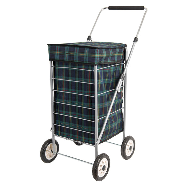 Sabichi Angus Tartan Check 4 Wheel Shopping Trolley