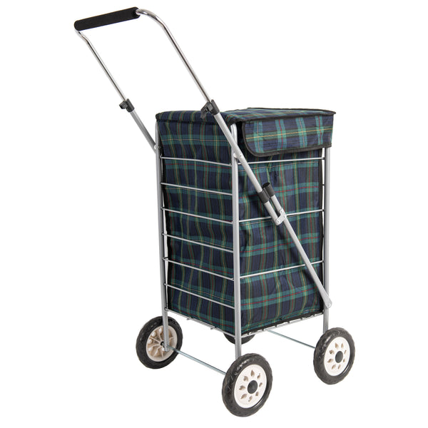 Sabichi Angus Tartan Check 4 Wheel Shopping Trolley