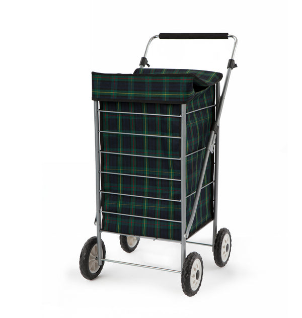 sabichi Angus Tartan Check 4 Wheel Shopping Trolley