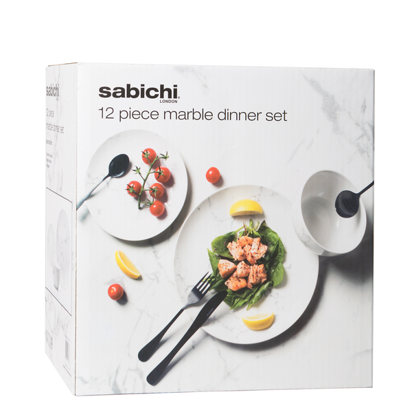 Sabichi 12pc Marble Dinner Set