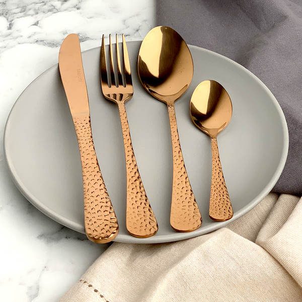 Sabichi Copper Hammered 16pc Cutlery Set