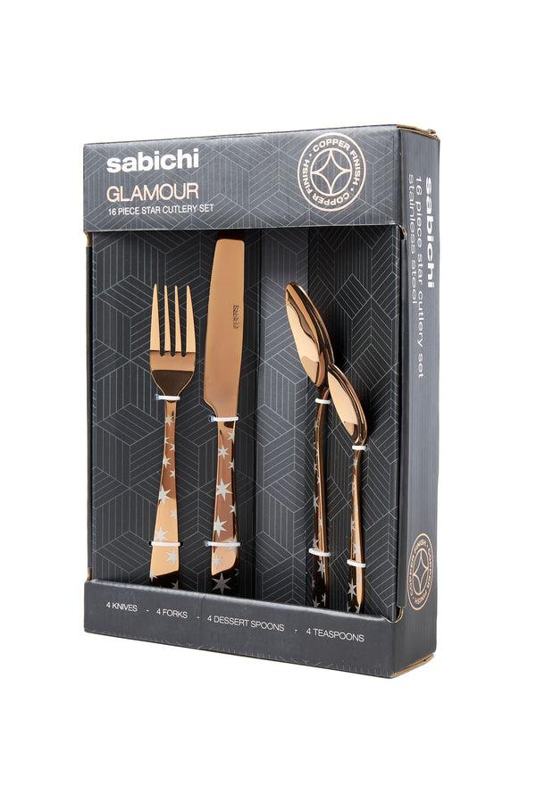 Sabichi Copper Star 16pc Cutlery Set