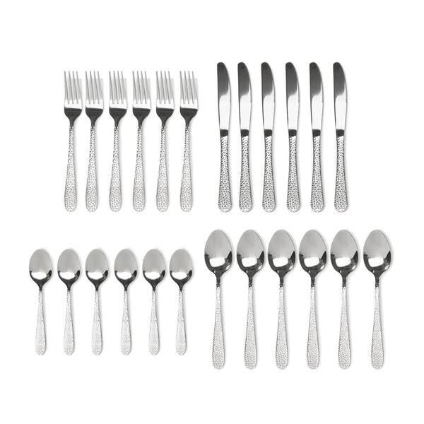sabichi Hammered 24pc Cutlery Set