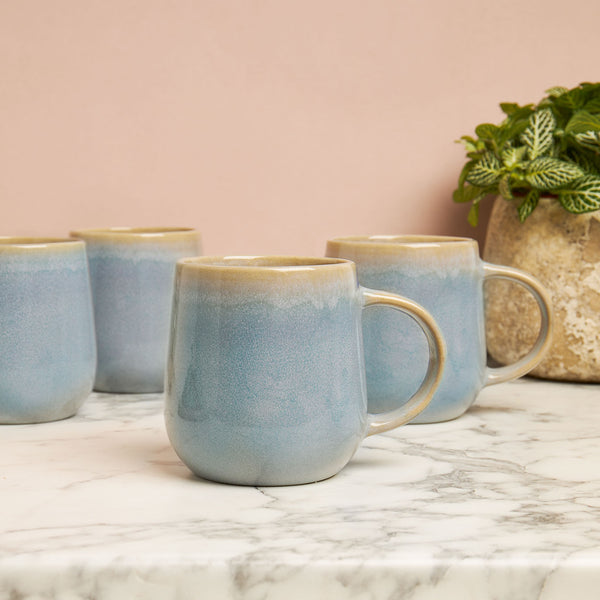 Sabichi Reactive Glaze Grey 4pc Mug Set