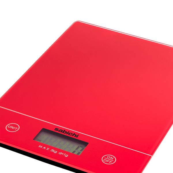 Sabichi Red Digital 5kg Slim Line Kitchen Scales