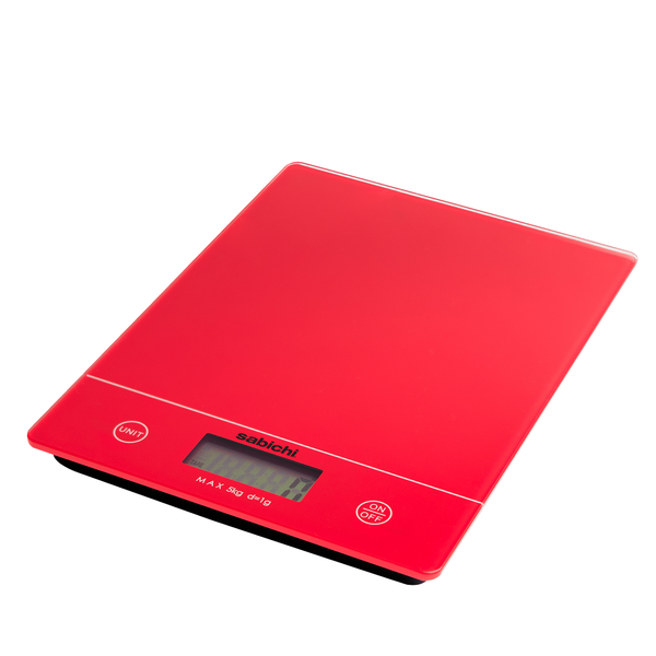sabichi Red Digital 5kg Slim Line Kitchen Scales