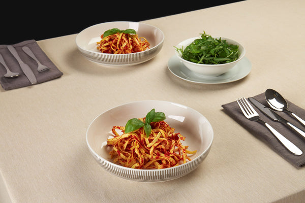 Sabichi Sabichi 4pc Silver Stripe Pasta Bowls