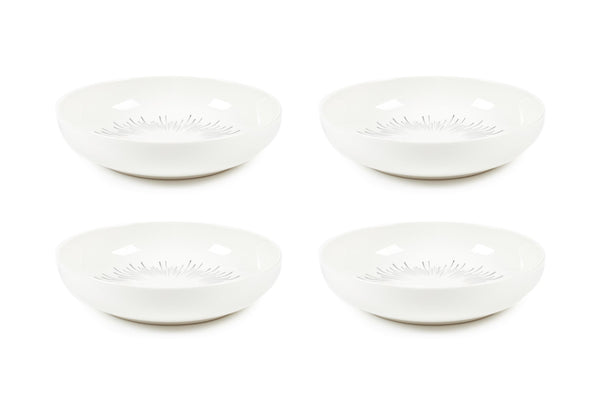sabichi Sabichi 4pc Silver Sunburst Pasta Bowls