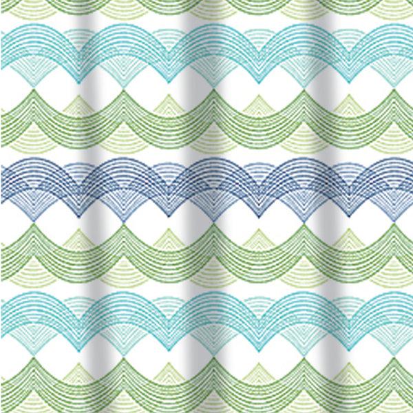 Sabichi Waves PEVA Shower Curtain