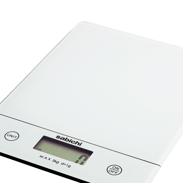 Sabichi White Digital 5kg Slim Line Kitchen Scales