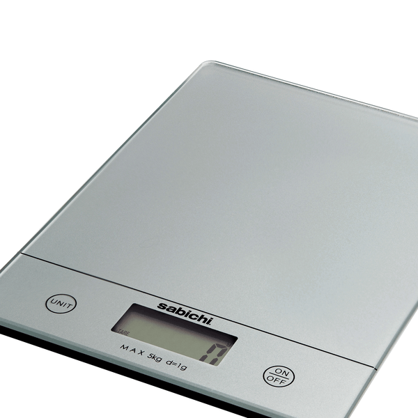 Sabichi Silver Digital 5kg Slim Line Kitchen Scales