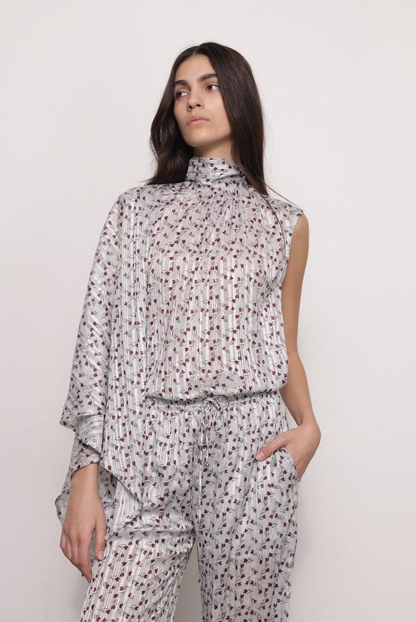 sabina musáyev ADAN TOP ALL ITEMS STERLING GREY PRINT