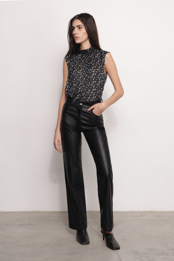 Sabina Musáyev ADAN TOP PRE FALL WINTER 25/26 BLACK PRINT