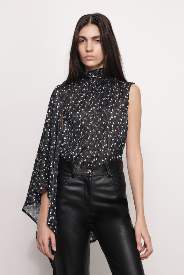 sabina musáyev ADAN TOP PRE FALL WINTER 25/26 BLACK PRINT