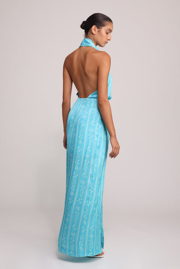 Sabina Musáyev ALESIA DRESS SOFT CASUAL TURQUOISE PRINT