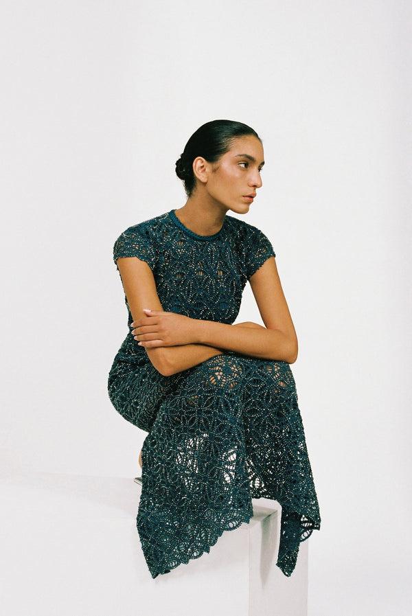 Sabina Musáyev ALEXANDRIA DRESS PRE FALL WINTER 25/26 NAVY