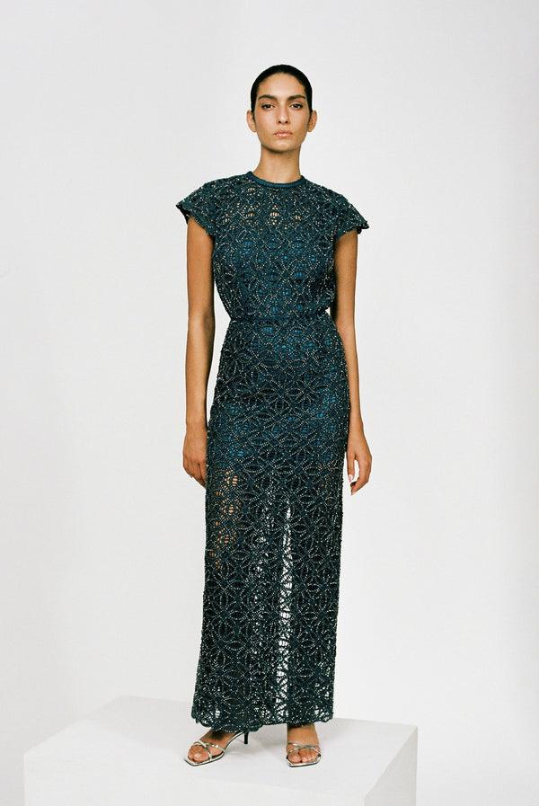 sabina musáyev ALEXANDRIA DRESS PRE FALL WINTER 25/26 NAVY
