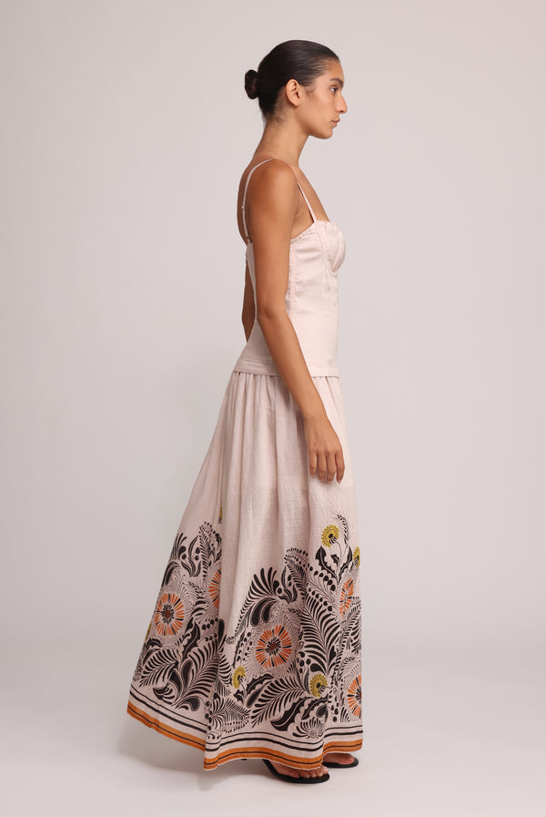 Sabina Musáyev ANALISA DRESS SOFT CASUAL IVORY PRINT