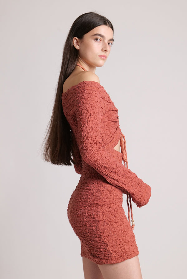 Sabina Musáyev ANASTASIA DRESS SOFT CASUAL RED CLAY